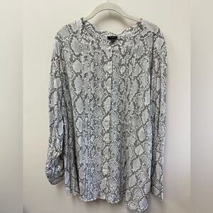 Talbots Monochrome Snake Print Blouse